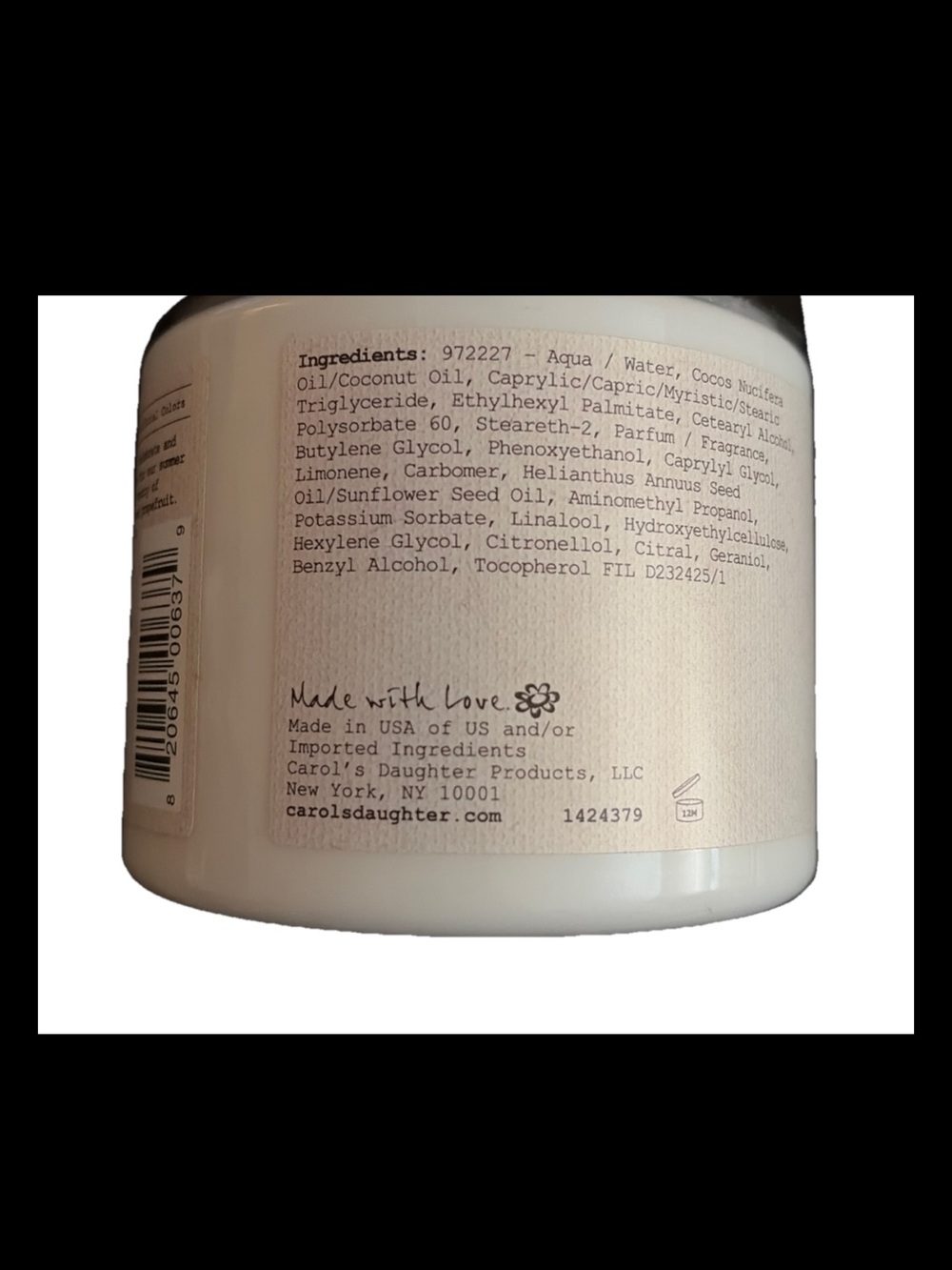 Carol’s Daughter Starfruit Body Cream 15oz Full Size. For Dry to Very Dry Skin - Picture 2 of 3